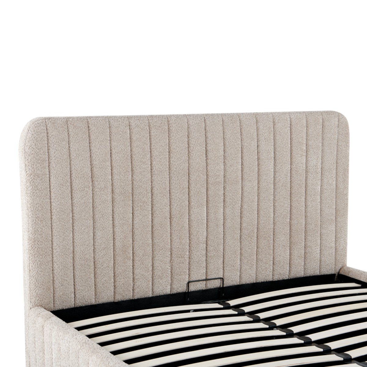 Κρεβάτι διπλό Zilin pakoworld ύφασμα μπουκλε μπεζ με αποθηκευτικό χώρο 160x200εκ