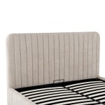 Κρεβάτι διπλό Zilin pakoworld ύφασμα μπουκλε μπεζ με αποθηκευτικό χώρο 160x200εκ