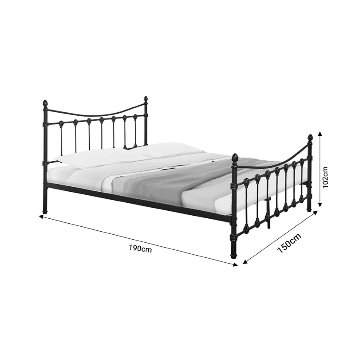 Κρεβάτι Beowulf pakoworld μαύρο μεταλλικό 150x200εκ Κρεβάτι Beowulf pakoworld μαύρο μεταλλικό 150x200εκ