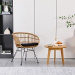 Πολυθρόνα Naoki pakoworld με μαξιλάρι pe rattan σε φυσική απόχρωση και μαύρα μεταλλικά πόδια 63x61x79εκ Πολυθρόνα Naoki pakoworld με μαξιλάρι pe rattan σε φυσική απόχρωση και μαύρα μεταλλικά πόδια 63x61x79εκ