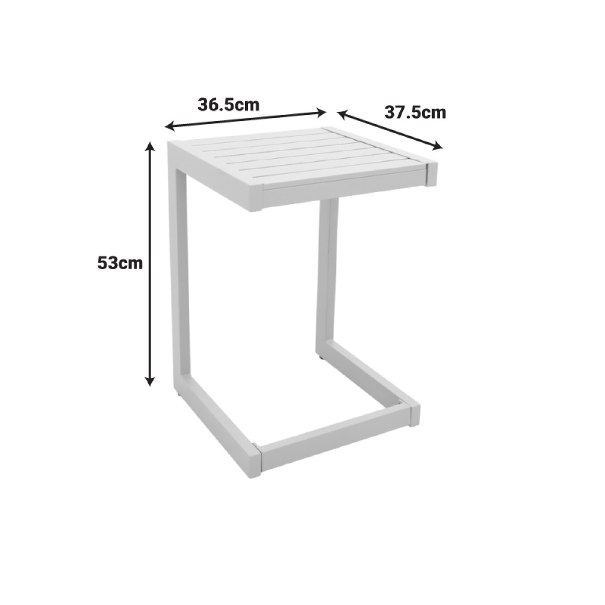 Τραπέζι Aether pakoworld ανθρακί αλουμίνιο 37.5x36.5x53εκ