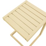 Τραπεζι Aether pakoworld αλουμίνιο σε cappuccino απόχρωση 37.5x36.5x53εκ