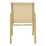 Πολυθρόνα Azelie pakoworld στοιβαζόμενη αλουμίνιο σε cappuccino- textilene σαμπανί 56x75x88εκ