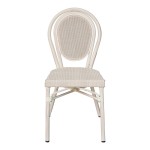 Καρέκλα Nacia pakoworld στοιβαζόμενη αλουμίνιο-textilene λευκό 45x59x85εκ