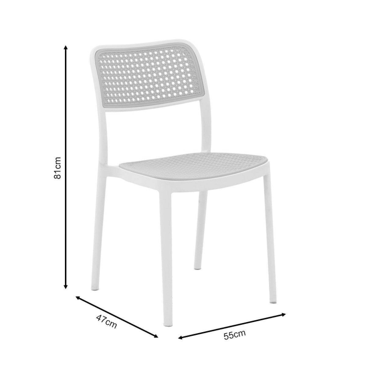 Καρέκλα Westley pakoworld pp φυσικό-λευκό 55x47x81εκ Καρέκλα Westley pakoworld pp φυσικό-λευκό 55x47x81εκ