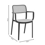 Πολυθρόνα Westley pakoworld pp φυσικό-μαύρο 58x47x81εκ Πολυθρόνα Westley pakoworld pp φυσικό-μαύρο 58x47x81εκ