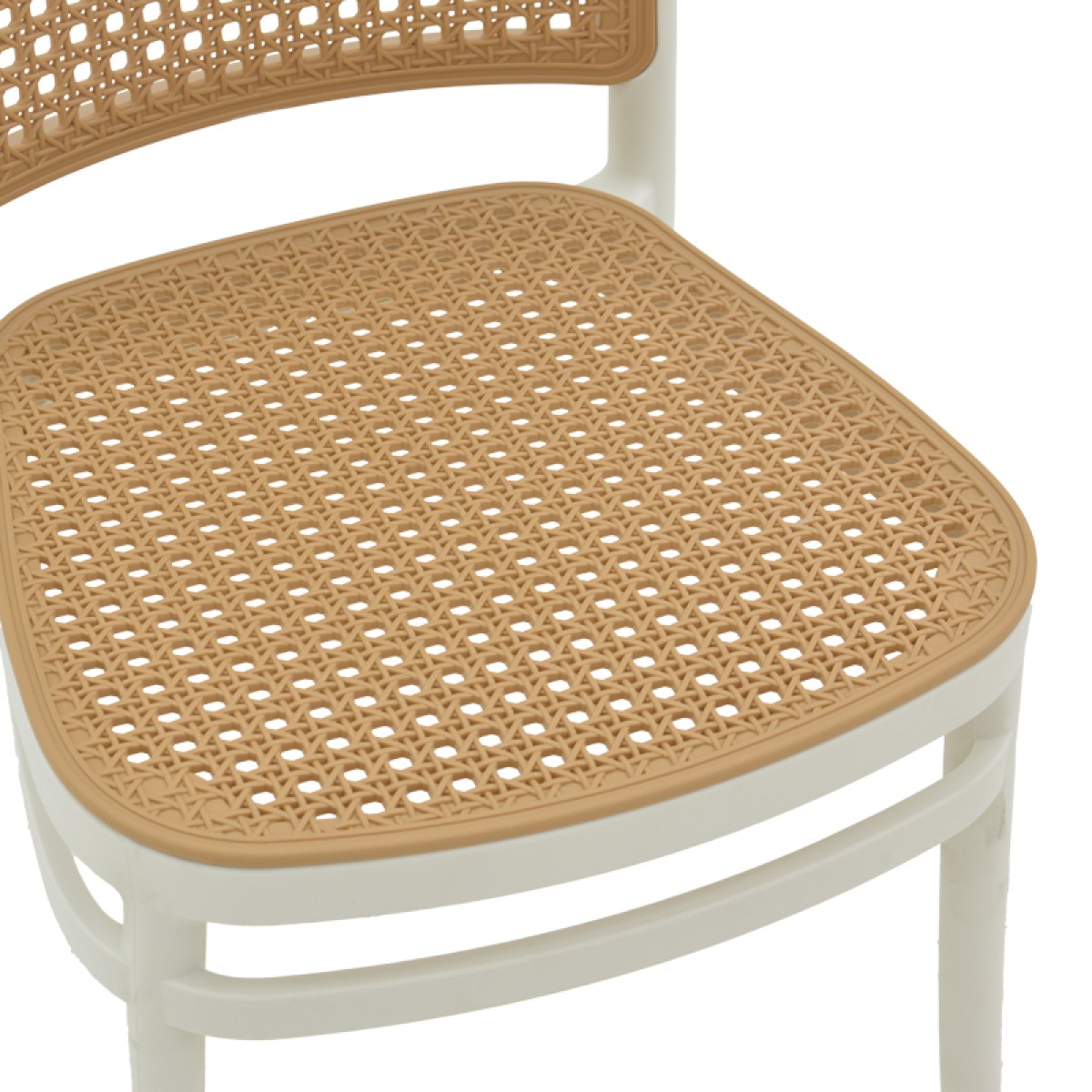 Καρέκλα Nereus pakoworld pp φυσικό-λευκό 45x43x84εκ Καρέκλα Nereus pakoworld pp φυσικό-λευκό 45x43x84εκ