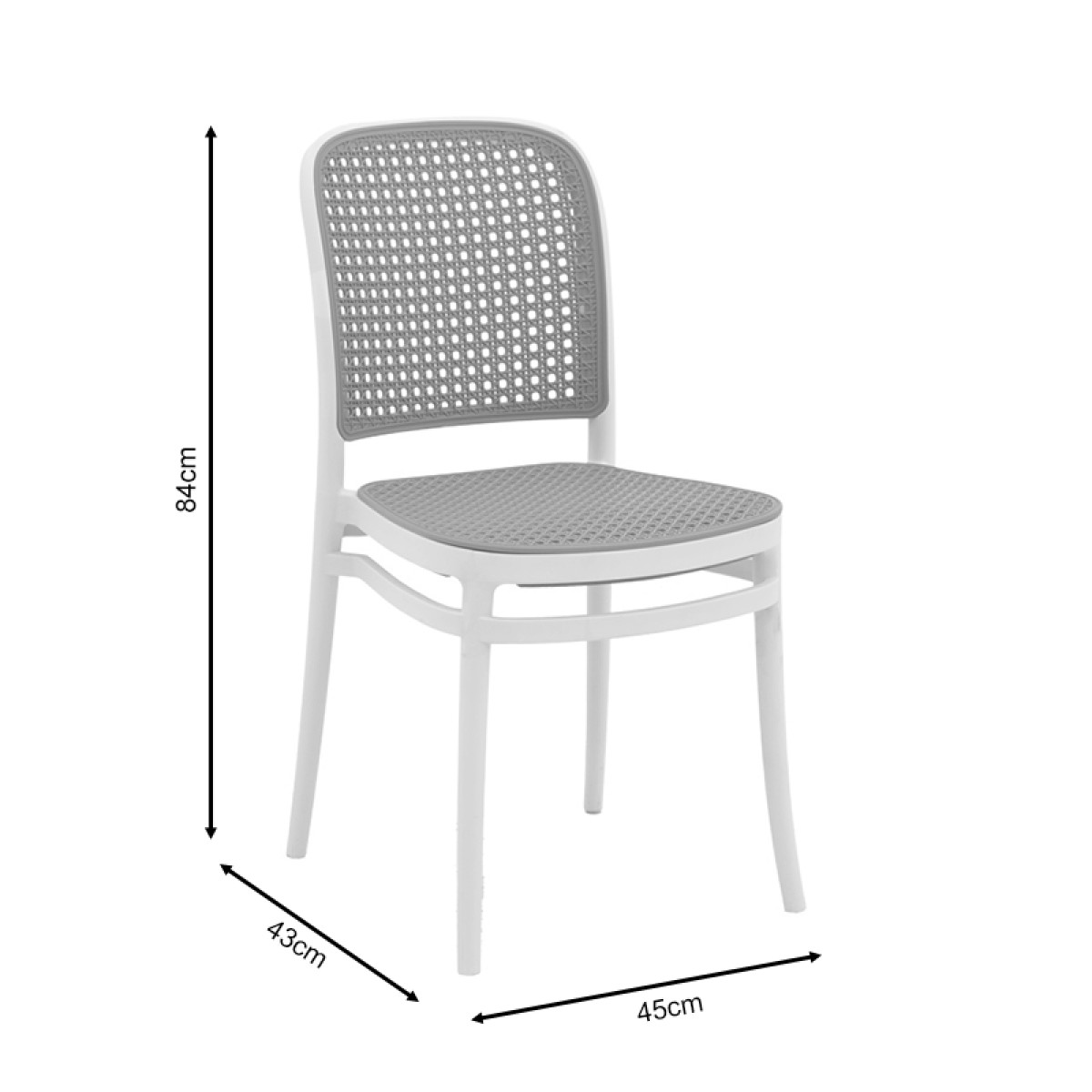 Καρέκλα Nereus pakoworld pp φυσικό-λευκό 45x43x84εκ Καρέκλα Nereus pakoworld pp φυσικό-λευκό 45x43x84εκ