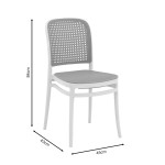 Καρέκλα Nereus pakoworld pp φυσικό-λευκό 45x43x84εκ Καρέκλα Nereus pakoworld pp φυσικό-λευκό 45x43x84εκ