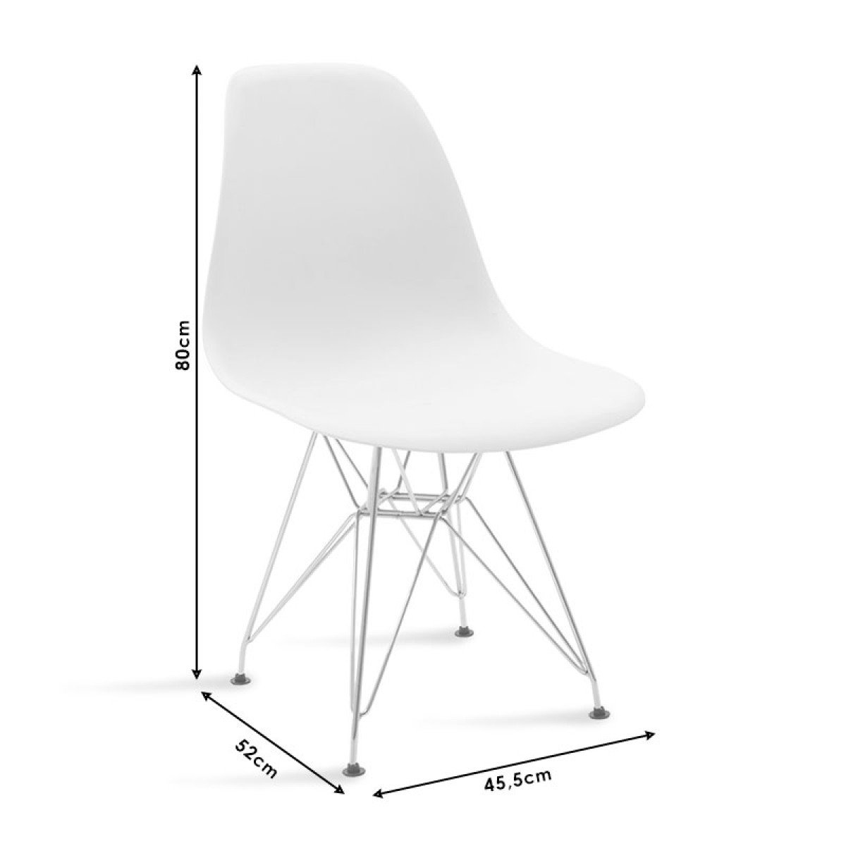 Καρέκλα Adelle pakoworld PP μαύρο-inox πόδι 46x55x81εκ Καρέκλα Adelle pakoworld PP μαύρο-inox πόδι 46x55x81εκ