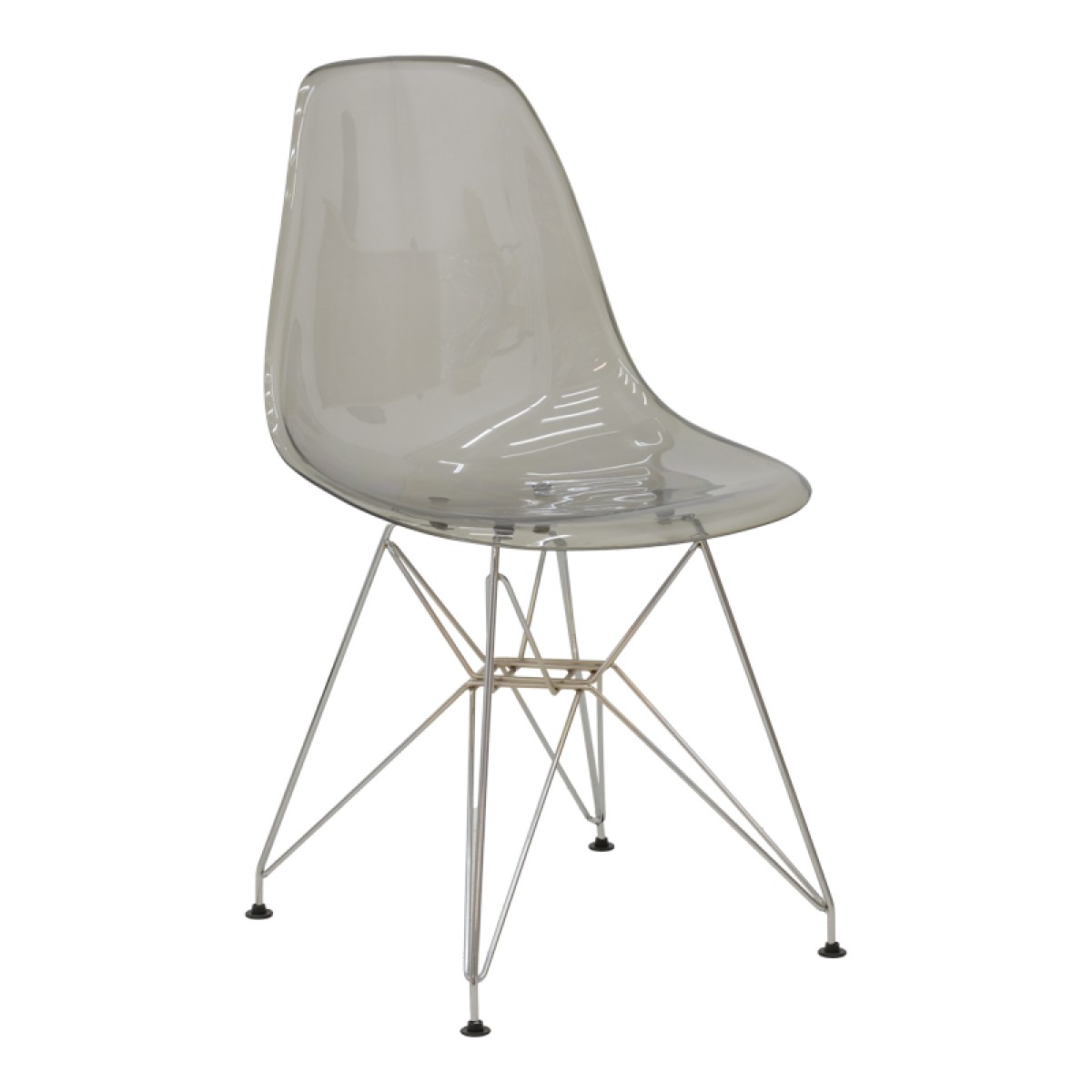 Καρέκλα Adelle pakoworld PP διάφανο γκρι-inox πόδι 46x55x81εκ Καρέκλα Adelle pakoworld PP διάφανο γκρι-inox πόδι 46x55x81εκ