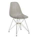 Καρέκλα Adelle pakoworld PP διάφανο γκρι-inox πόδι 46x55x81εκ Καρέκλα Adelle pakoworld PP διάφανο γκρι-inox πόδι 46x55x81εκ