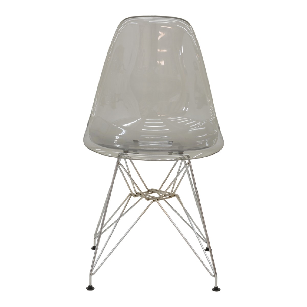 Καρέκλα Adelle pakoworld PP διάφανο γκρι-inox πόδι 46x55x81εκ Καρέκλα Adelle pakoworld PP διάφανο γκρι-inox πόδι 46x55x81εκ