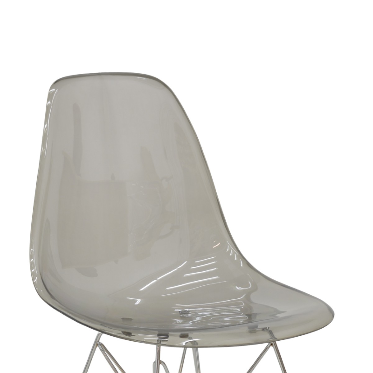Καρέκλα Adelle pakoworld PP διάφανο γκρι-inox πόδι 46x55x81εκ Καρέκλα Adelle pakoworld PP διάφανο γκρι-inox πόδι 46x55x81εκ