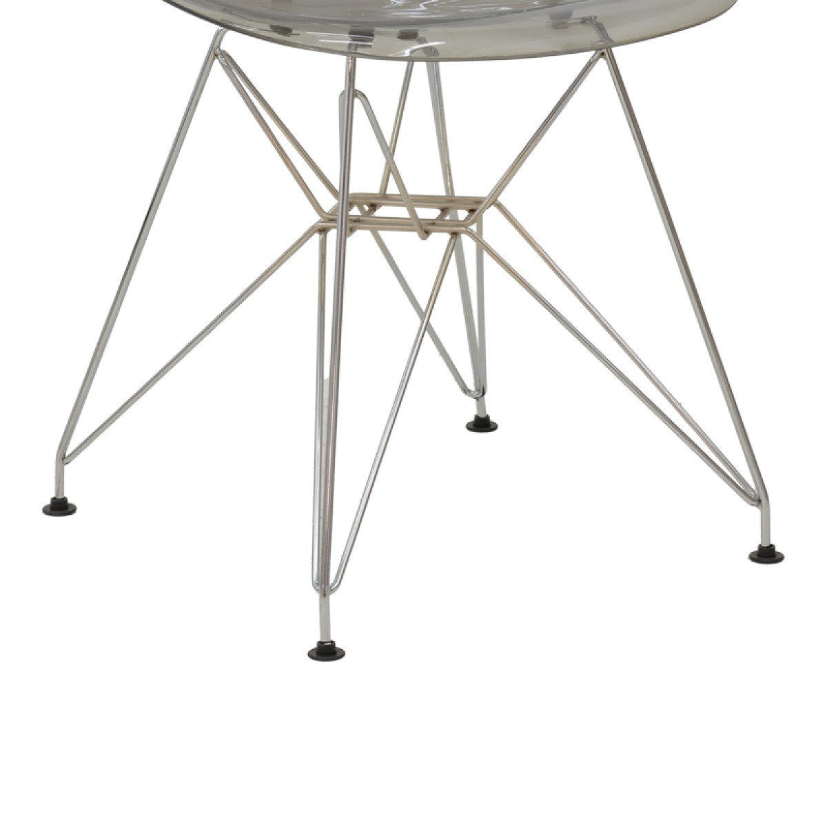 Καρέκλα Adelle pakoworld PP διάφανο γκρι-inox πόδι 46x55x81εκ Καρέκλα Adelle pakoworld PP διάφανο γκρι-inox πόδι 46x55x81εκ
