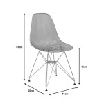 Καρέκλα Adelle pakoworld PP διάφανο γκρι-inox πόδι 46x55x81εκ Καρέκλα Adelle pakoworld PP διάφανο γκρι-inox πόδι 46x55x81εκ