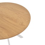 Τραπέζι Xuson pakoworld φυσικό mdf-πόδι λευκό μέταλλο Φ80x75εκ Τραπέζι Xuson pakoworld φυσικό mdf-πόδι λευκό μέταλλο Φ80x75εκ