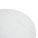 Τραπέζι Xuson pakoworld mdf σε λευκό όψης μαρμάρου με πόδι μαύρο μέταλλο Φ120x75εκ Τραπέζι Xuson pakoworld mdf σε λευκό όψης μαρμάρου με πόδι μαύρο μέταλλο Φ120x75εκ