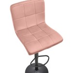 Σκαμπό μπαρ Remina pakoworld πτυσσόμενο σάπιο μήλο βελούδο-βάση μαύρο μέταλλο 44x44x112εκ