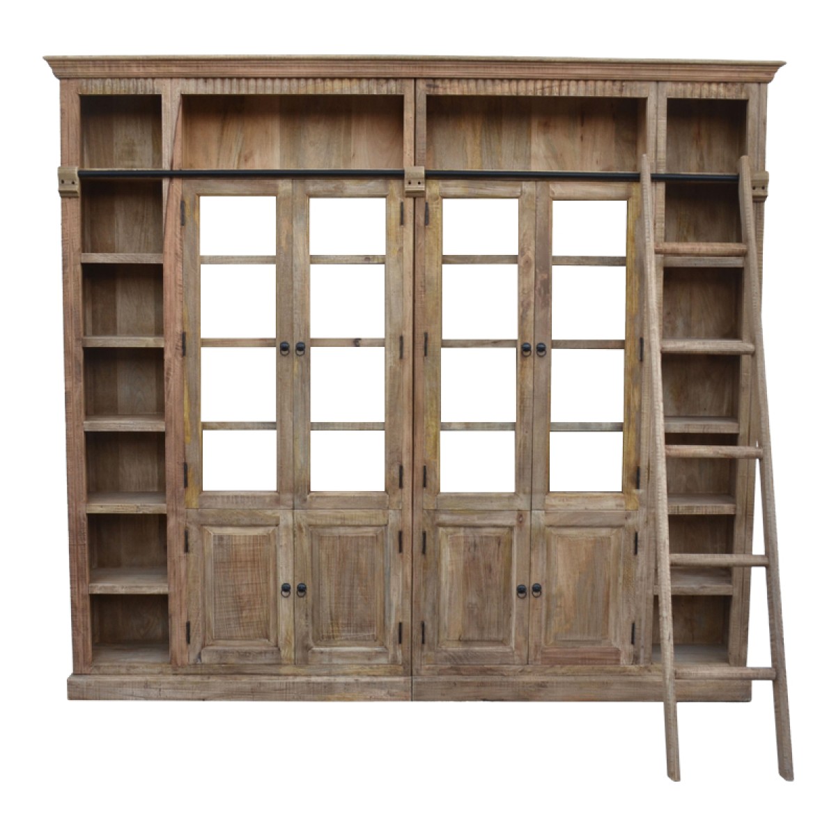 Βιβλιοθήκη Librardy Inart lime wash μασίφ mango ξύλο 247x35x220εκ Βιβλιοθήκη Librardy Inart lime wash μασίφ mango ξύλο 247x35x220εκ