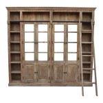 Βιβλιοθήκη Librardy Inart lime wash μασίφ mango ξύλο 247x35x220εκ Βιβλιοθήκη Librardy Inart lime wash μασίφ mango ξύλο 247x35x220εκ