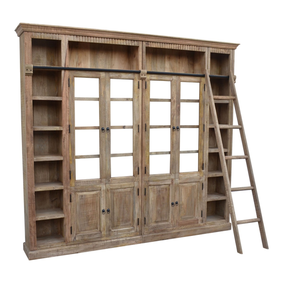 Βιβλιοθήκη Librardy Inart lime wash μασίφ mango ξύλο 247x35x220εκ Βιβλιοθήκη Librardy Inart lime wash μασίφ mango ξύλο 247x35x220εκ