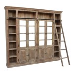 Βιβλιοθήκη Librardy Inart lime wash μασίφ mango ξύλο 247x35x220εκ Βιβλιοθήκη Librardy Inart lime wash μασίφ mango ξύλο 247x35x220εκ