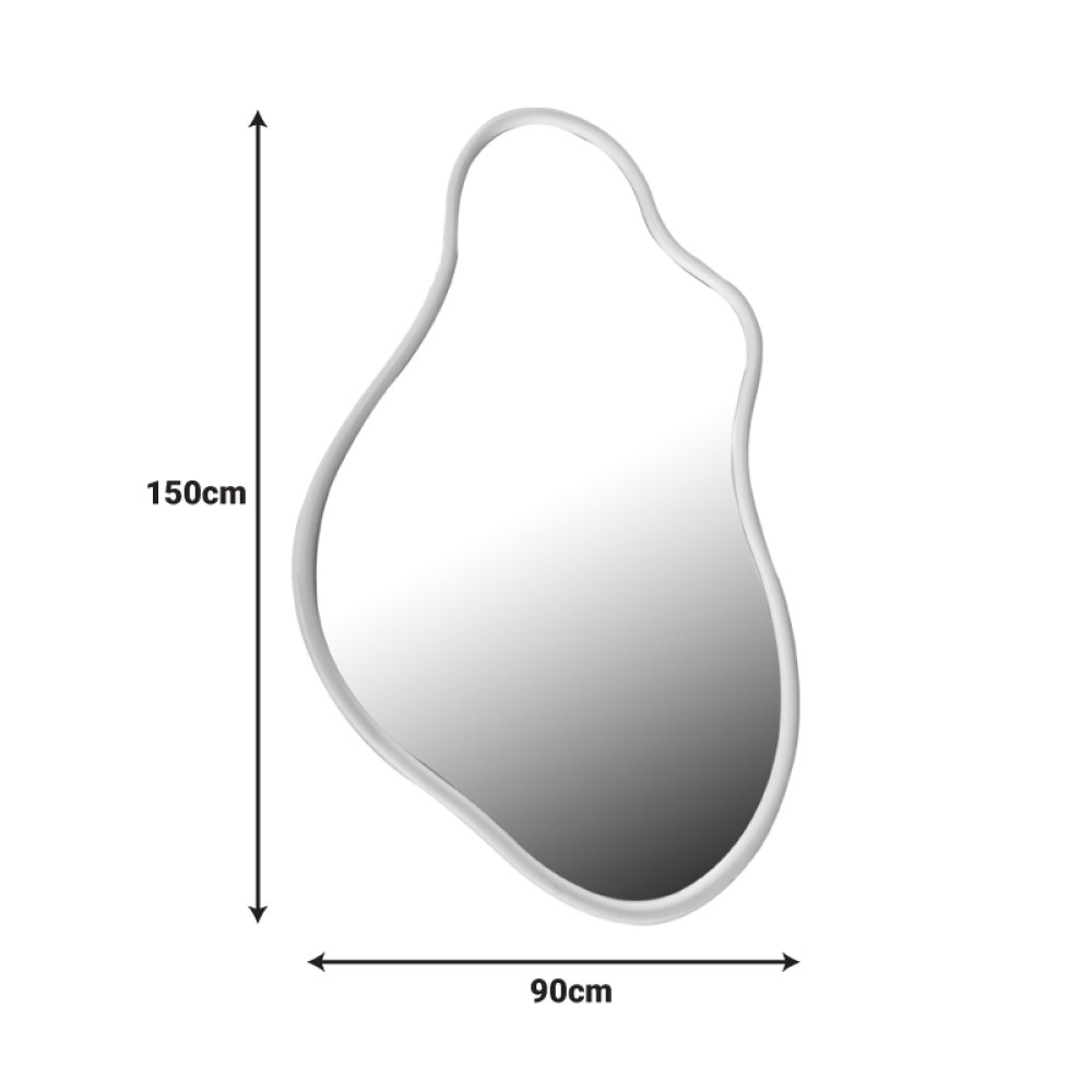 Καθρέπτης Decorde Inart ξύλο σε λευκή απόχρωση 90x3.5x150εκ