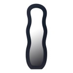 Καθρέπτης Glinde Inart βελούδο σε μαύρη απόχρωση 50x3.3x150εκ