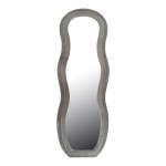 Καθρέπτης Glinde Inart βελούδο σε γκρι απόχρωση 50x3.3x150εκ