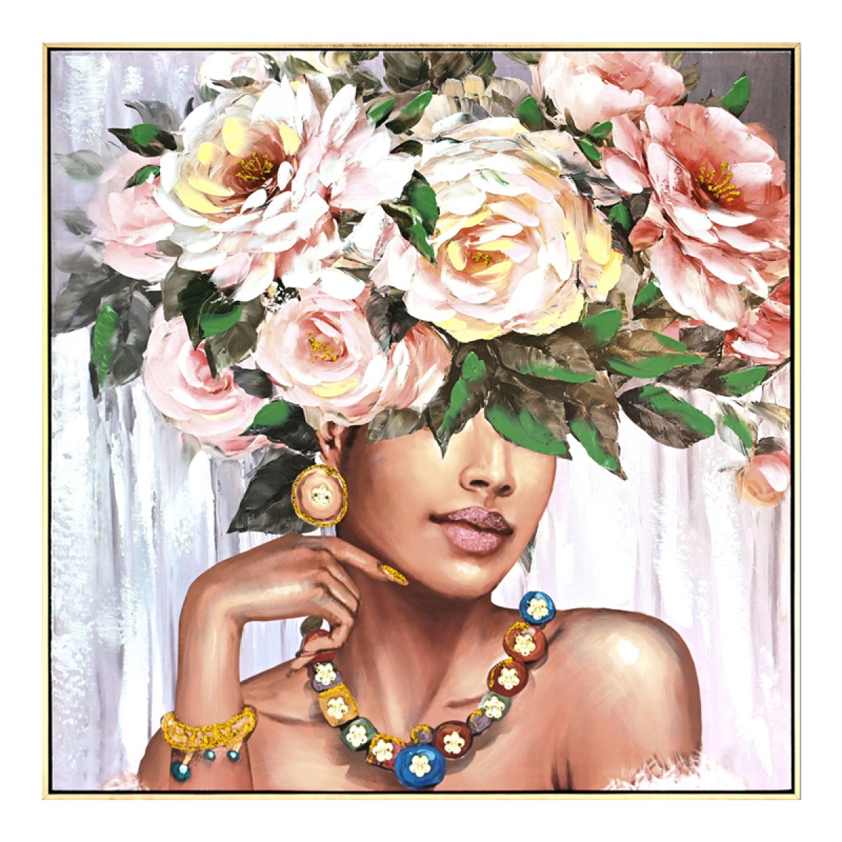 Πίνακας σε καμβά Flowergirl Inart 82x4.5x82εκ Πίνακας σε καμβά Flowergirl Inart 82x4.5x82εκ