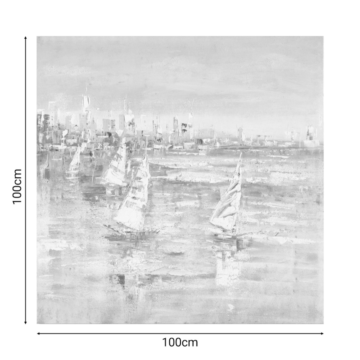 Πίνακας σε καμβά Watery Inart 100x3x100εκ Πίνακας σε καμβά Watery Inart 100x3x100εκ