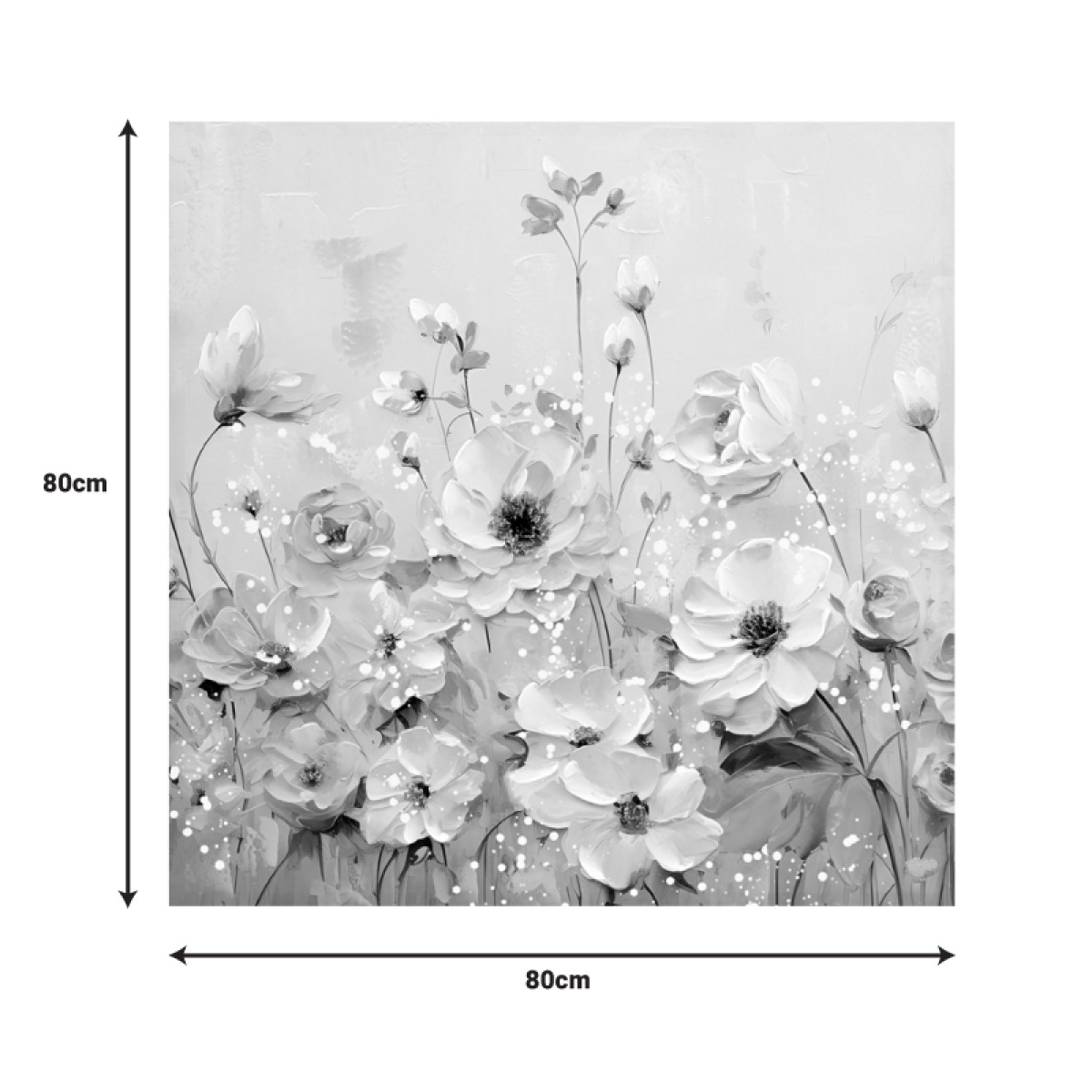 Πίνακας σε καμβά Rozy I Inart 80x3x80εκ Πίνακας σε καμβά Rozy I Inart 80x3x80εκ