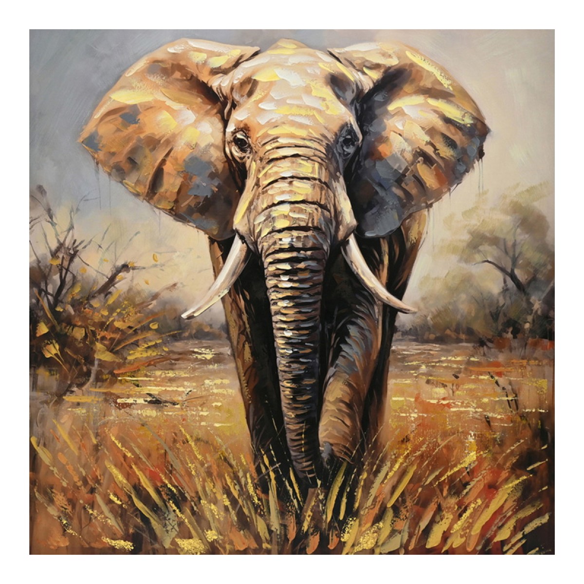 Πίνακας σε καμβά Elepho Inart 100x3x100εκ Πίνακας σε καμβά Elepho Inart 100x3x100εκ