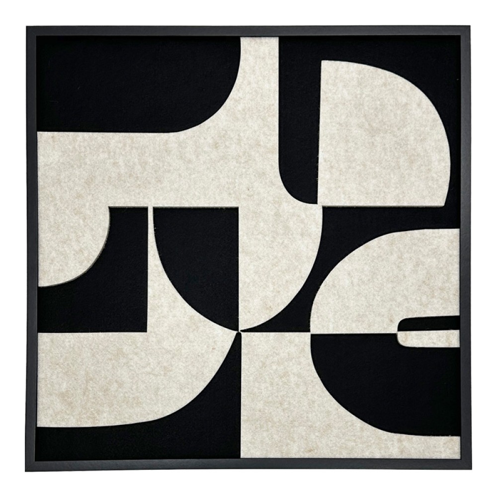 Πίνακας με πλαίσιο Jeire Inart μαύρο-λευκό 62x2.5x62εκ