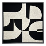 Πίνακας με πλαίσιο Jeire Inart μαύρο-λευκό 62x2.5x62εκ
