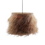 Φωτιστικό οροφής Hairy Inart Ε27 ρατάν σε φυσική απόχρωση Φ70x40εκ Φωτιστικό οροφής Hairy Inart Ε27 ρατάν σε φυσική απόχρωση Φ70x40εκ