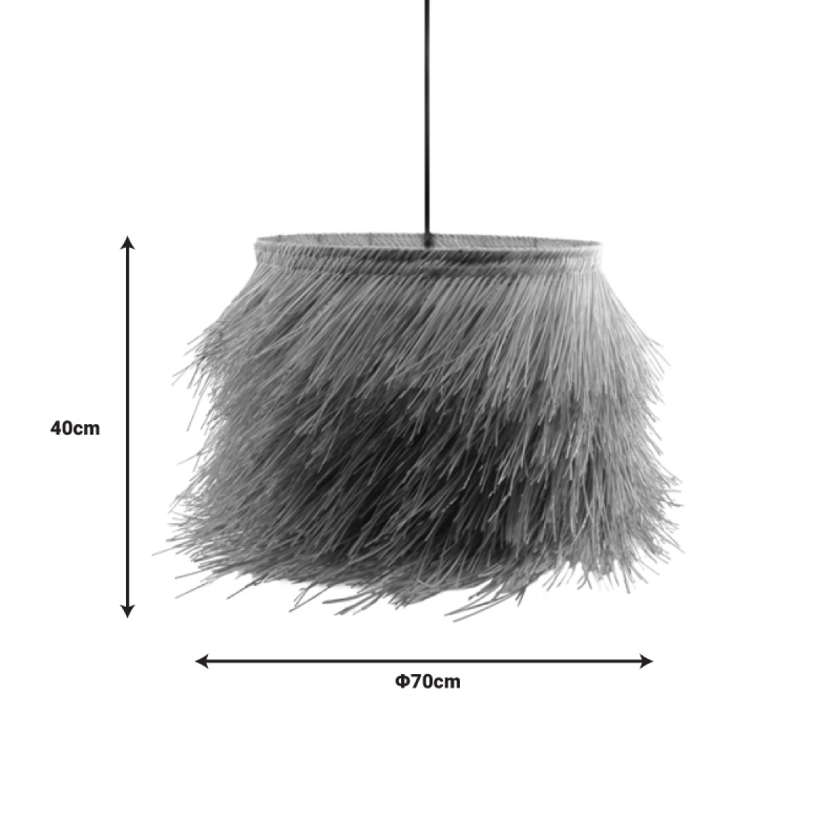 Φωτιστικό οροφής Hairy Inart Ε27 ρατάν σε φυσική απόχρωση Φ70x40εκ Φωτιστικό οροφής Hairy Inart Ε27 ρατάν σε φυσική απόχρωση Φ70x40εκ