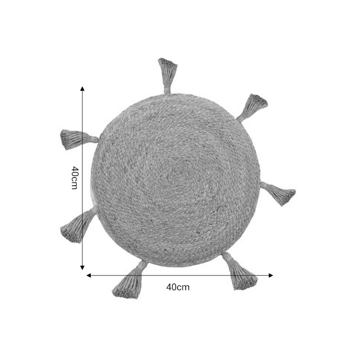 Πουφ Elefon Inart φυσικό-εκρού ύφασμα Φ35x12εκ