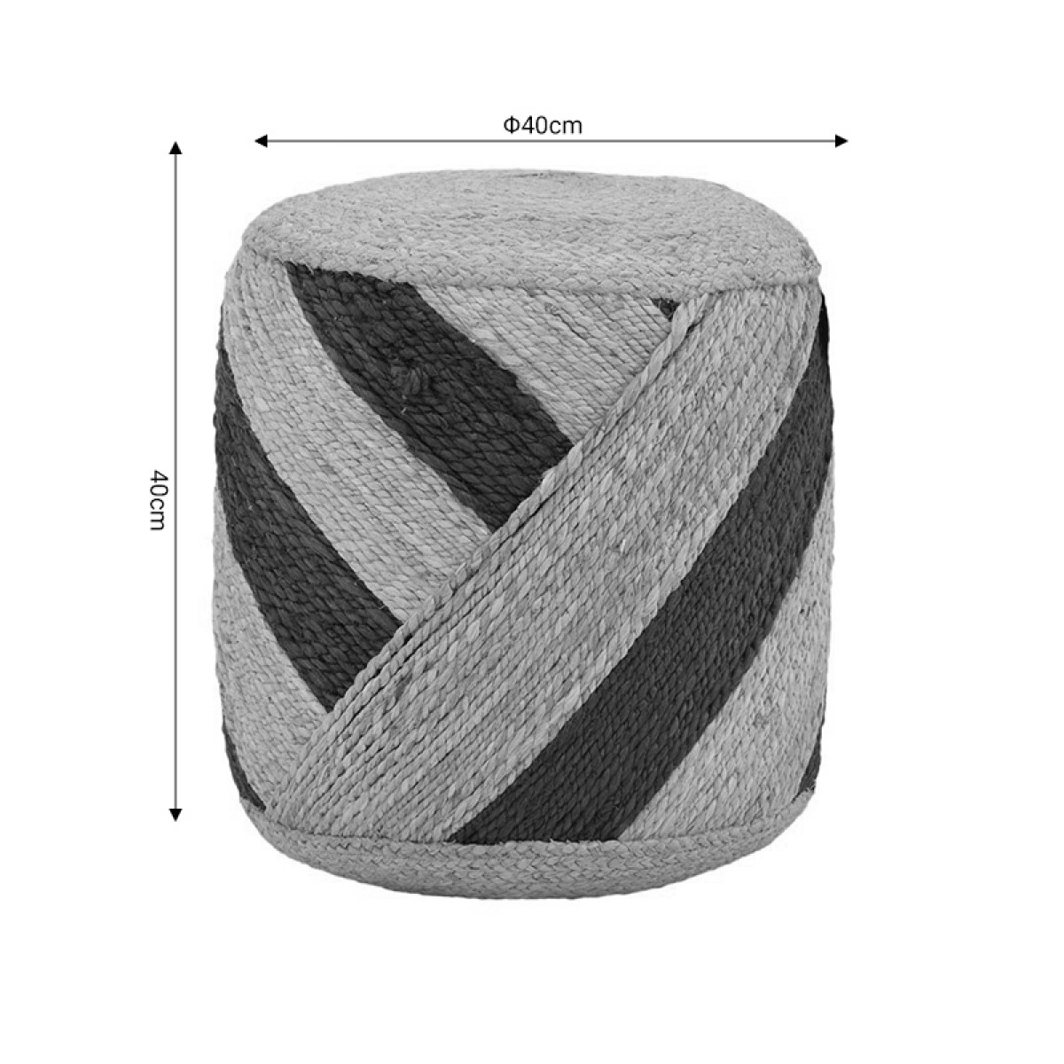 Σκαμπό Relous Inart φυσικό-μαύρο 100% γιούτα 40x40x40εκ Σκαμπό Relous Inart φυσικό-μαύρο 100% γιούτα 40x40x40εκ