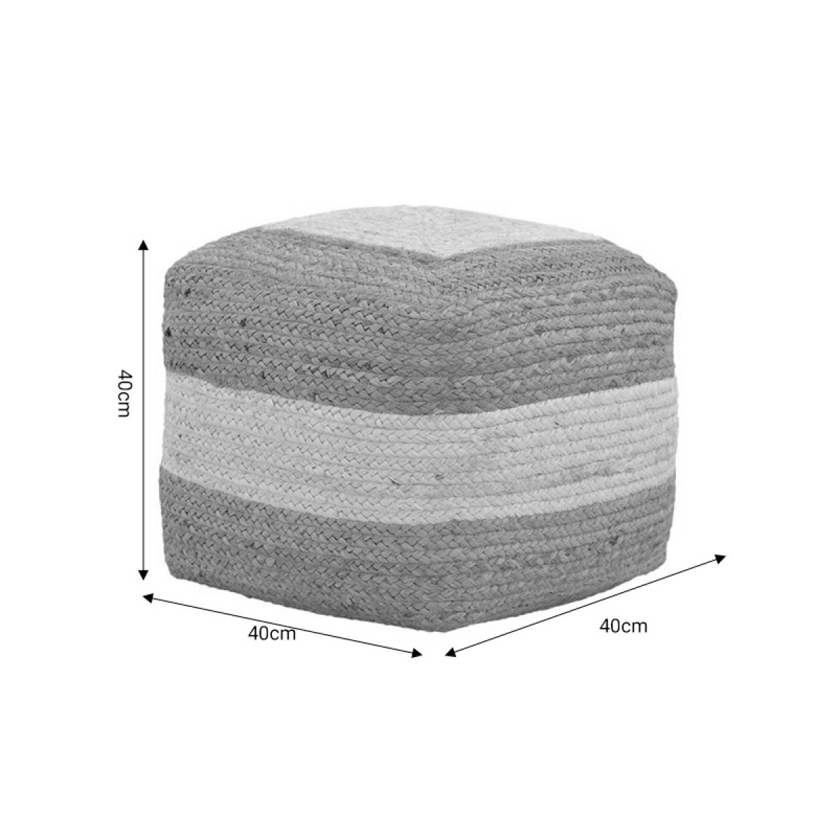 Σκαμπό-πουφ Sofian Inart μπεζ 100% γιούτα 40x40x35εκ