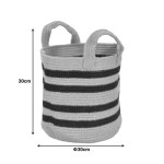 Διακοσμητικό καλάθι Mibra Inart βαμβάκι-γιούτα σε μπεζ-μαύρη απόχρωση Φ30x30εκ