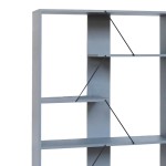 Βιβλιοθήκη Tars pakoworld γκρι-μαύρο 84x25.5x154.5εκ Βιβλιοθήκη Tars pakoworld γκρι-μαύρο 84x25.5x154.5εκ