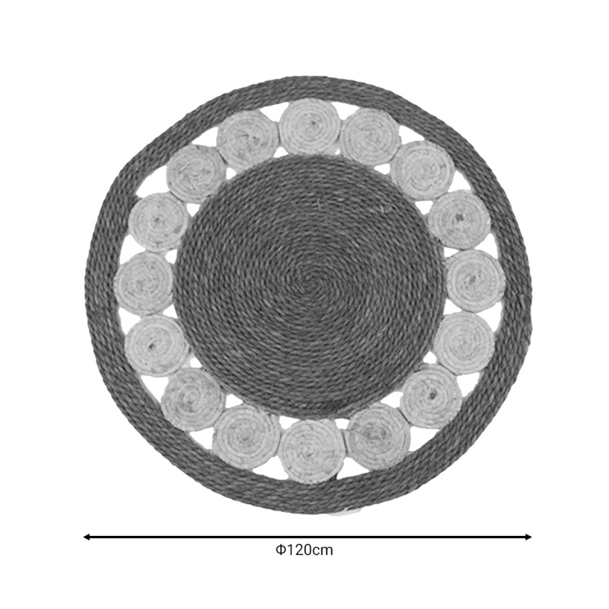 Χαλί Opronzo Inart φυσικό σχοινί Φ120x2εκ Χαλί Opronzo Inart φυσικό σχοινί Φ120x2εκ