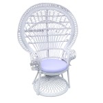 Πολυθρόνα Dorothy Inart με λευκό μαξιλάρι-λευκό rattan 115x57x150εκ Πολυθρόνα Dorothy Inart με λευκό μαξιλάρι-λευκό rattan 115x57x150εκ
