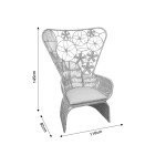 Πολυθρόνα Jake Inart με μπεζ μαξιλάρι-φυσικό rattan 110x82x145εκ Πολυθρόνα Jake Inart με μπεζ μαξιλάρι-φυσικό rattan 110x82x145εκ