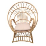 Πολυθρόνα Boloni Inart με μπεζ μαξιλάρι-φυσικό rattan 100x67x120εκ Πολυθρόνα Boloni Inart με μπεζ μαξιλάρι-φυσικό rattan 100x67x120εκ