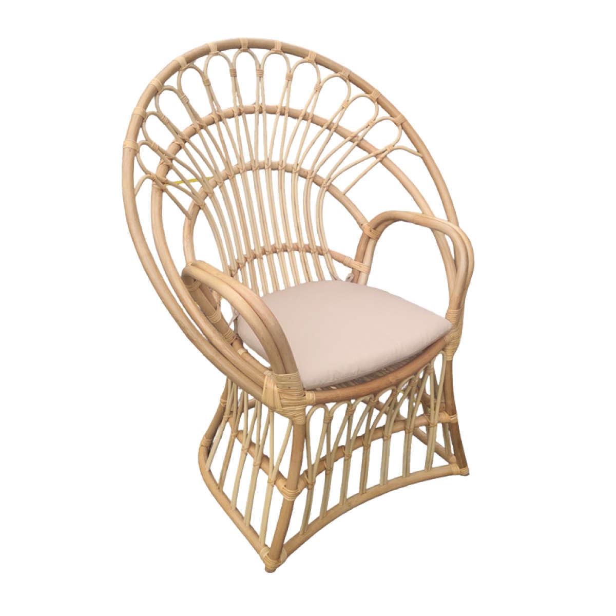 Πολυθρόνα Boloni Inart με μπεζ μαξιλάρι-φυσικό rattan 100x67x120εκ Πολυθρόνα Boloni Inart με μπεζ μαξιλάρι-φυσικό rattan 100x67x120εκ
