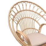 Πολυθρόνα Boloni Inart με μπεζ μαξιλάρι-φυσικό rattan 100x67x120εκ Πολυθρόνα Boloni Inart με μπεζ μαξιλάρι-φυσικό rattan 100x67x120εκ