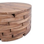 Τραπέζι σαλονιού Wozy Inart φυσικό ξύλο teak Φ90x45εκ Τραπέζι σαλονιού Wozy Inart φυσικό ξύλο teak Φ90x45εκ
